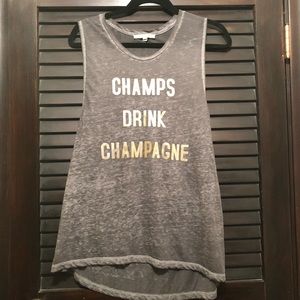 EXPRESS Champs Drink Champagne Burnout Tank